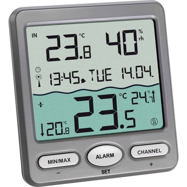 TFA Dostmann VENICE Funk-Pool-Thermometer Pooltermometer Antracit 30.3056.10