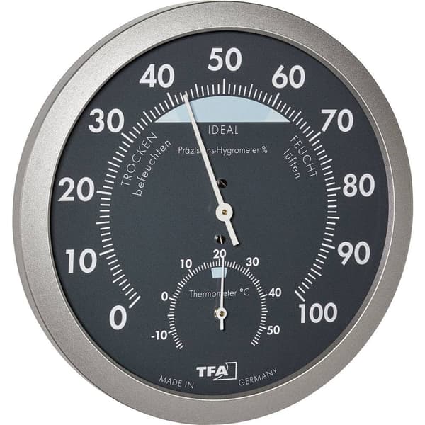 TFA Dostmann 45.2043.51 Termo-/Hygrometer Antracit, Silver 45.2043.51