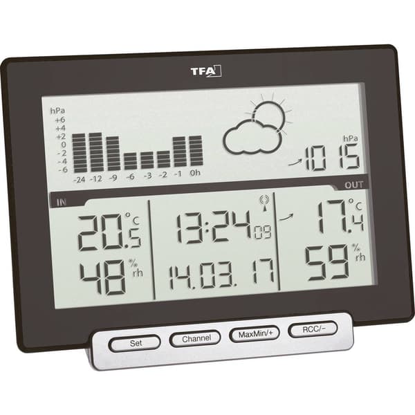 TFA Dostmann Meteo Sens 35.1139.01 Trådlös digital väderstation Prognos för 12-24 timmar Antal max. sensorer 3