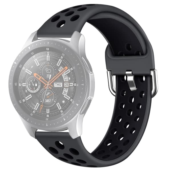 Håndleddsbånd til Galaxy Watch 46 / S3 / Huawei Watch GT 1 / 2 - Svart / Grå (str S)