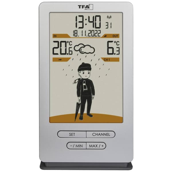 TFA Dostmann Weather Jack 35.1166.54 Trådlös digital väderstation Prognos för 12-24 timmar Antal max. sensorer 3 st