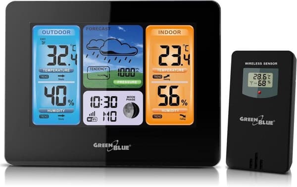 Grønblå 46003 Sort LCD Batteri Wi-Fi