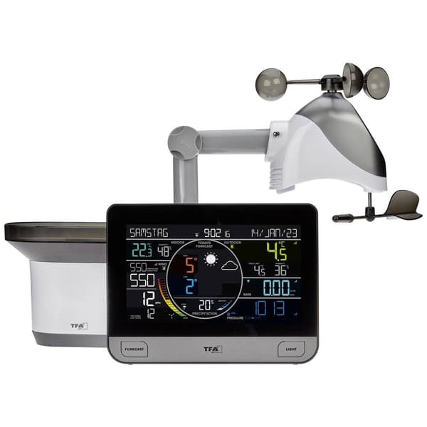 TFA Dostmann WLAN View Pro 35.8003.01 WiFi-väderstation Prognos för Med WiFi 7 dagar Antal max. sensorer 4