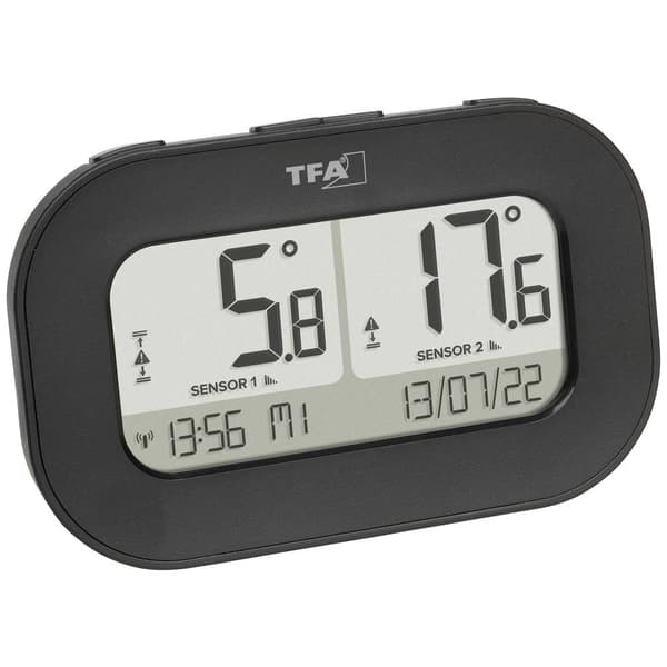 TFA Dostmann DOUBLE-CHECK Trådlös digital termometer Svart 30.3073.01