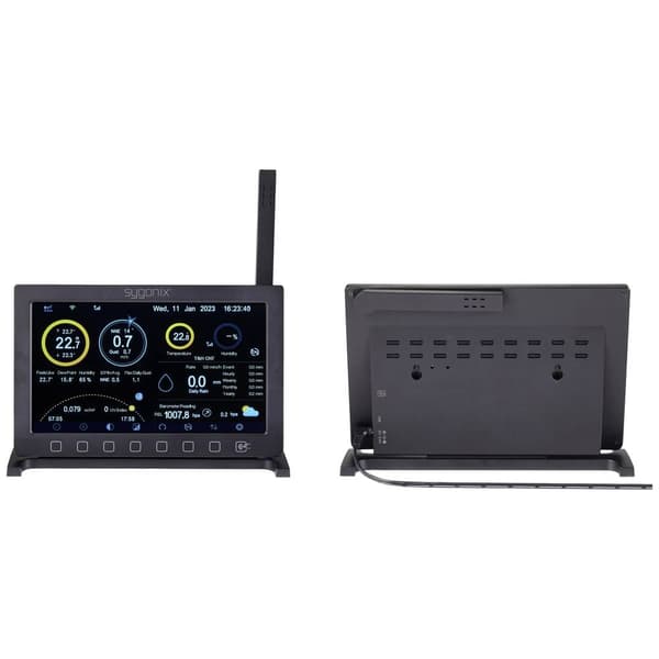 Sygonix SY-5479628 WiFi-väderstation Prognos för 2 dagar Antal max. sensorer 8 st