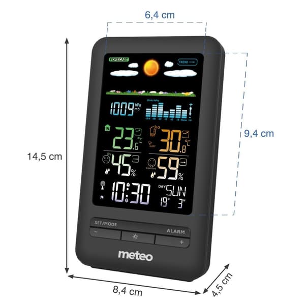 Veðurástandsstöð METEO SP103 - 8,4x14,5x4,5cm - DCF- kerfi - svart