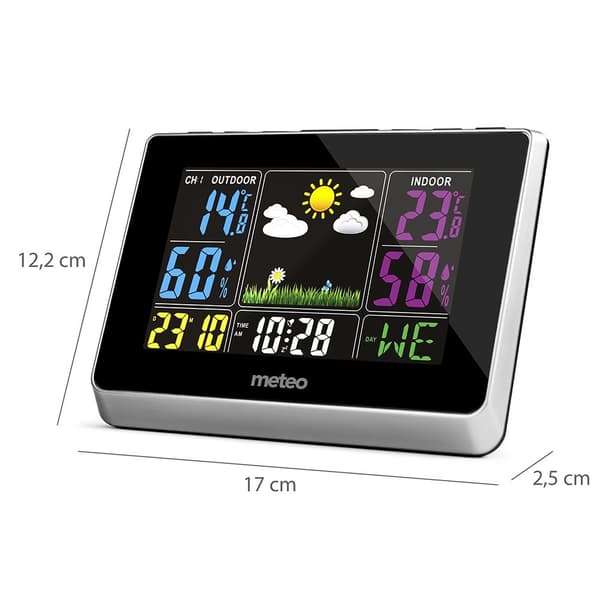 Vejrstation METEO SP62s - 17x12,2x2,5 cm - trådløs - sort