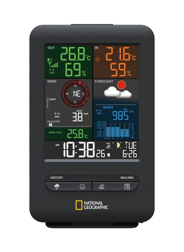 National Geographic Rc Vejrcenter 5-i-1 Sort