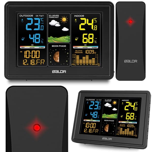 Vejrstation med display BD-907 sort