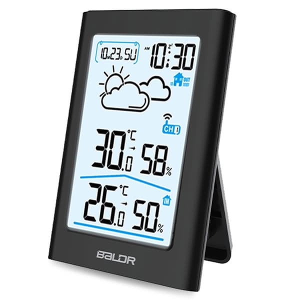 Vejrstation med display BD-911 sort