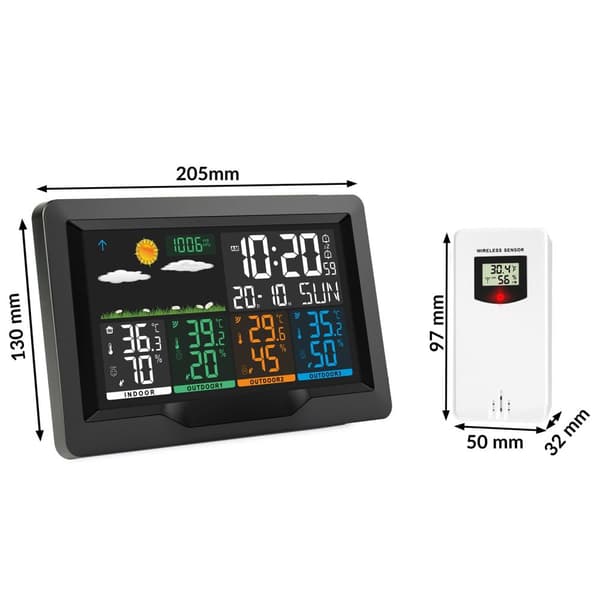 Vejrstation med display BD-904 sort
