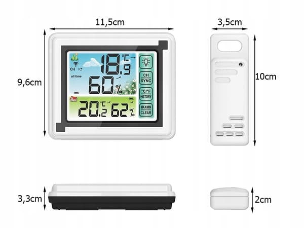 Trådlös väderstation, hygrometer, termometersond