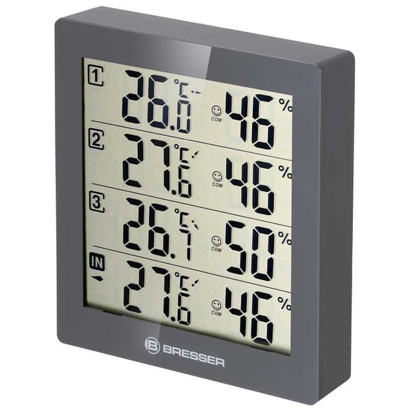 Bresser Vejrstation Temeo Higro Quadro 4 3 Enheder Grå
