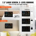 Miniatyrbild 4 av 7: 7-i-1 trådlös väderstation med 7,5" stor färgskärm, digital väderstation för hemmet med larmfunktion, 150 m överföringsavstånd