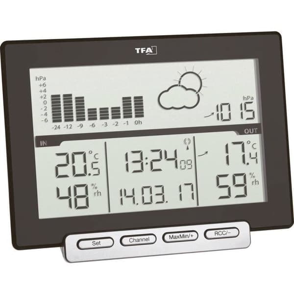 Väderstation TFA Meteo Sens 35.1139.01 - Radiostyrd - Prognoser 12 till 24 timmar