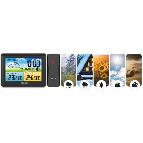 Vejrstation med display BD-908 sort