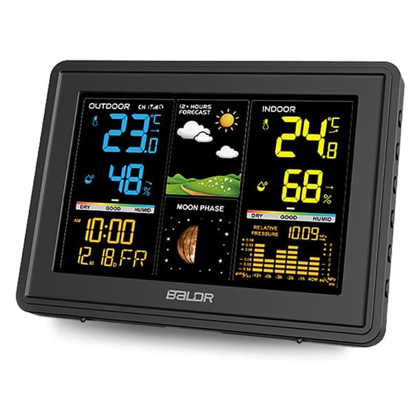Vejrstation med display BD-907 sort