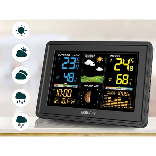 Vejrstation med display BD-907 sort