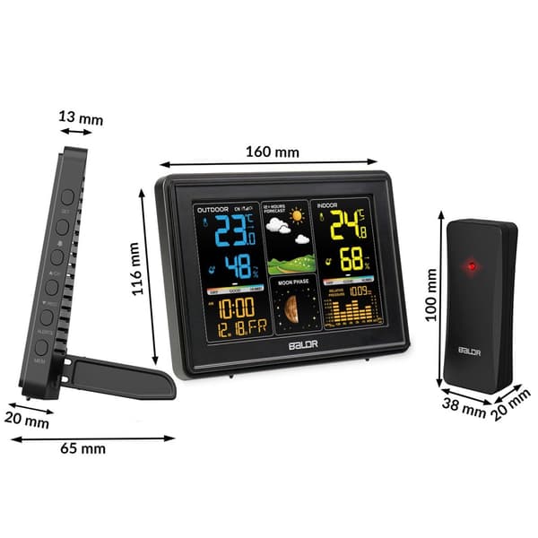 Vejrstation med display BD-907 sort