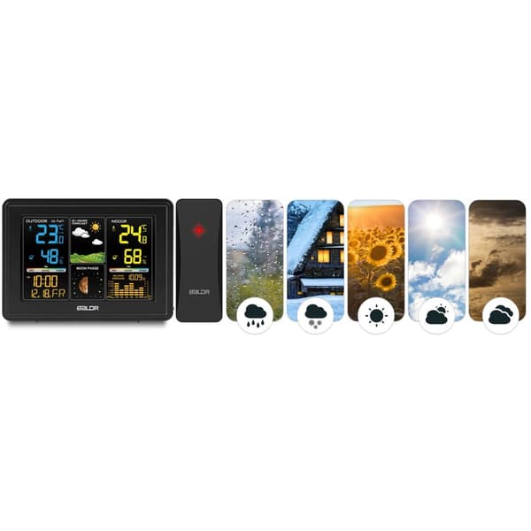 Vejrstation med display BD-907 sort