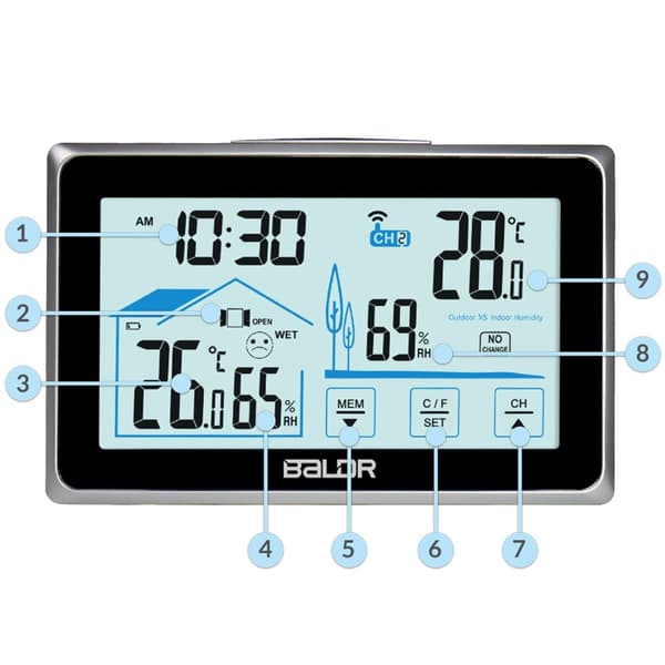 Vejrstation med display BD-910 sort