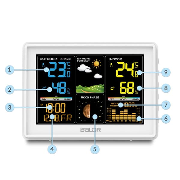Vejrstation med display BD-907 hvid