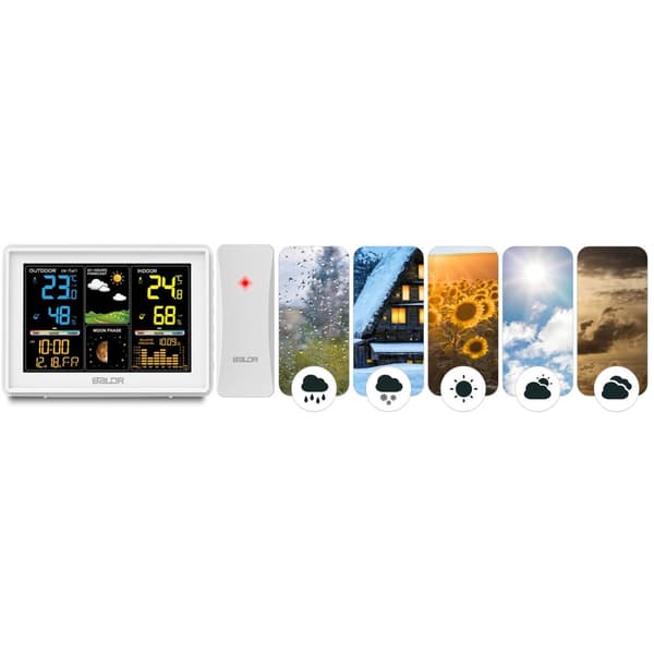Vejrstation med display BD-907 hvid
