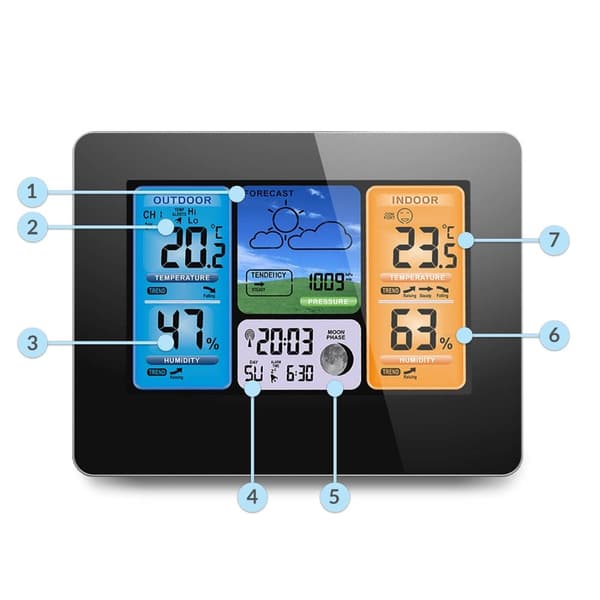 Vejrstation med display BD-902 sort