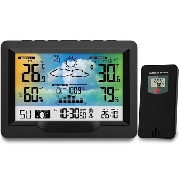 Väderstation med display BD-901 svart