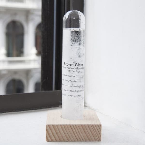 Glas Storm Glasbarometer - Kikkerland naturligt trä och vitt