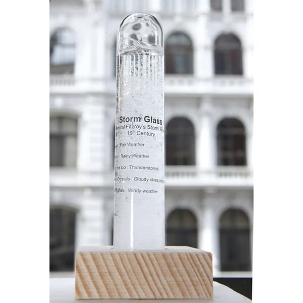 Glas Storm Glasbarometer - Kikkerland naturligt trä och vitt