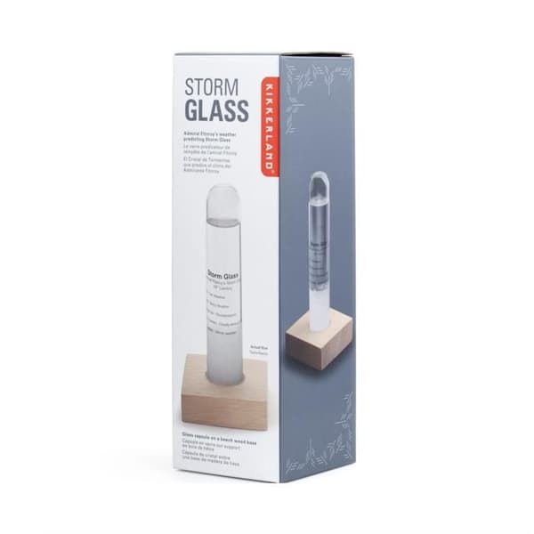 Glas Storm Glasbarometer - Kikkerland naturligt trä och vitt