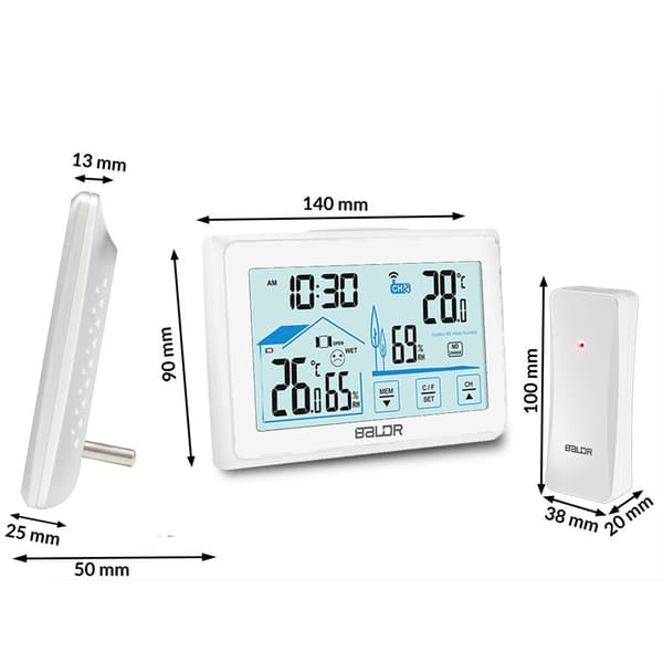 Vejrstation med display BD-910 hvid