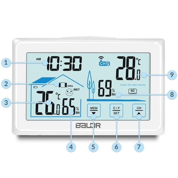 Vejrstation med display BD-910 hvid