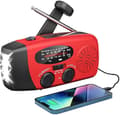 Miniatyrbild 1 av 4: Vevradio med Solceller, LED Ficklampa och 2000mAh Powerbank SOS SUNMATIC - Väderradio för hem- och campingnödsituationer med AM/FM-radio