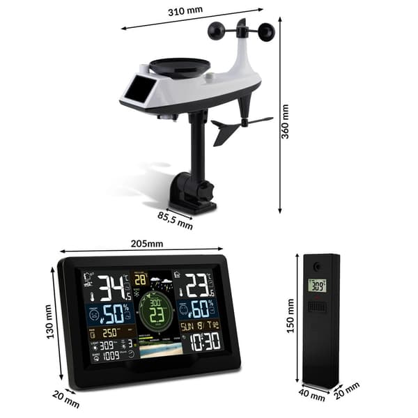 Vejrstation med vind- og regnsensor BD-914 sort