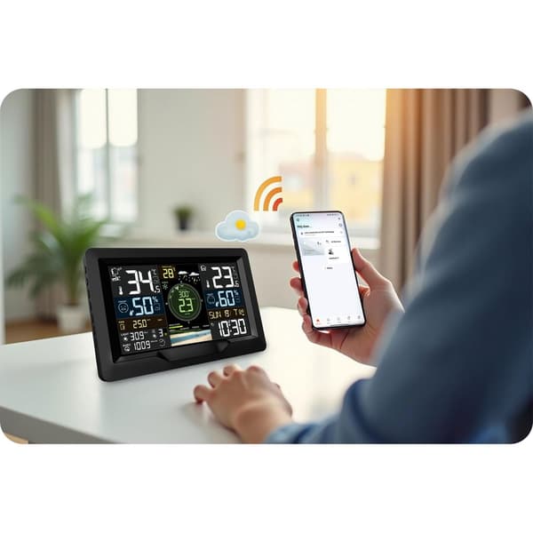 Vejrstation med vind- og regnsensor BD-914 sort