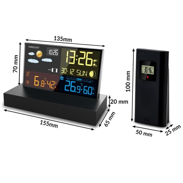 Vejrstation med display BD-912 sort