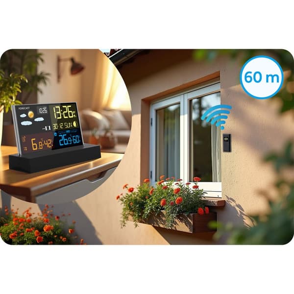Vejrstation med display BD-912 sort