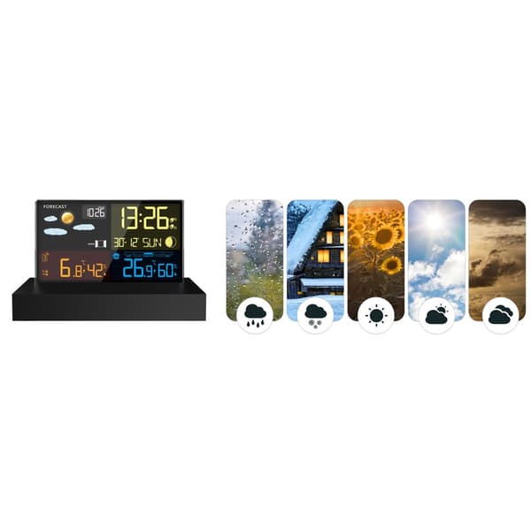 Vejrstation med display BD-912 sort