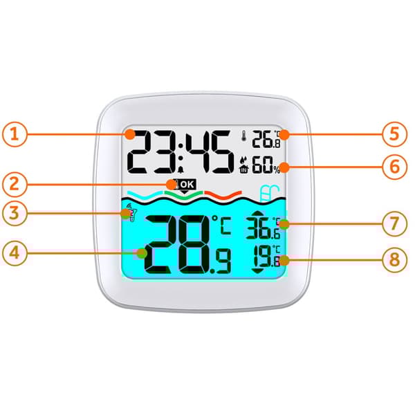 Vejrstation med poolsensor BD-913 hvid