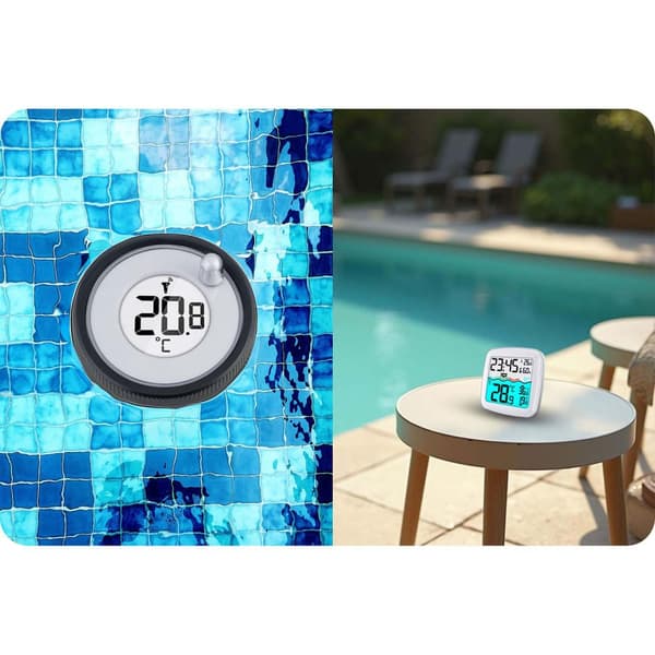 Vejrstation med poolsensor BD-913 hvid