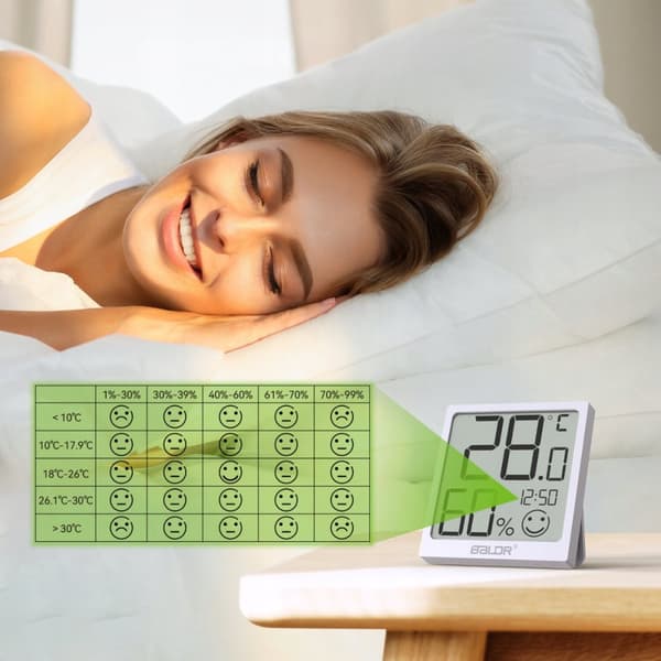 BALDR B0552 Vejrstation Hygrometer Termometer Ur Comfort Level LCD
