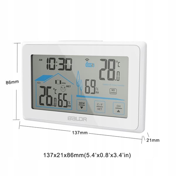 BALDR B0340 Vejrstation Comfort Indicator Touch Panel