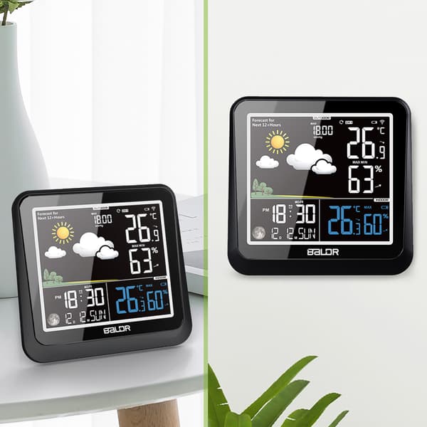 BALDR B0336 Trådløs Vejrstation Barometer Termometer Månefase