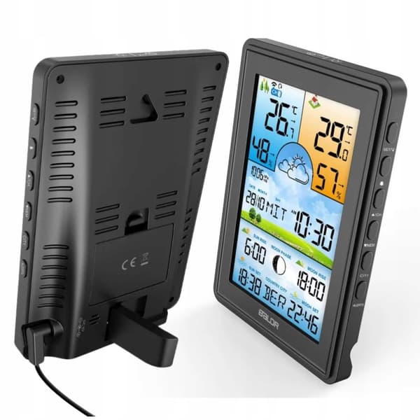 VEJRSTATION BALDR TRÅDLØS BAROMETERTERMOMETER LCD-FARVE