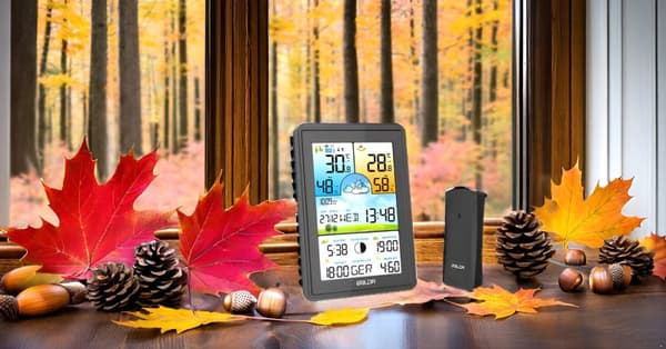 VEJRSTATION BALDR TRÅDLØS BAROMETERTERMOMETER LCD-FARVE