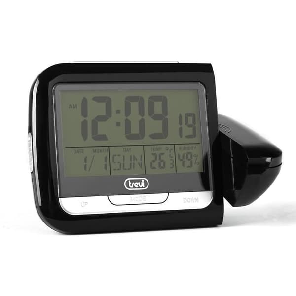 Väckarklocka med väder och projektion - TREVI - PJ 3027 - Fuktsensor - Tiltbar projektion - Alarm