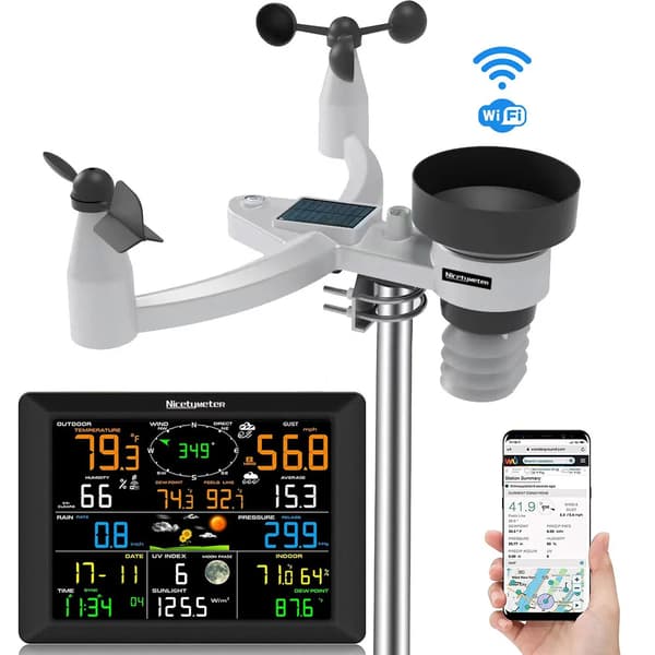 Vejrstation, 10-tommer farve LCD-skærm, WiFi-forbindelse,EU