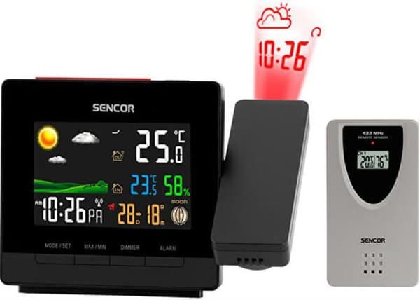 Väderstation med projektion och trådlös sensor SWS 5400.